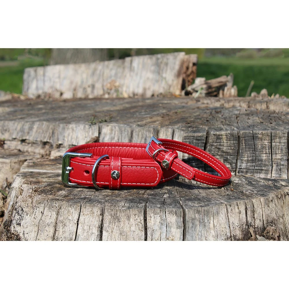 Das Lederband Barcelona Halsband Indian-Red – Bild 5